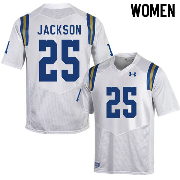 Women #25 Myles Jackson UCLA Bruins College Football Jerseys Sale-White - Click Image to Close